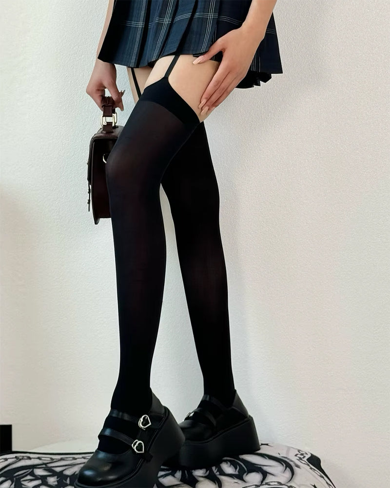 aesthetic suspender tights boogzel clothing