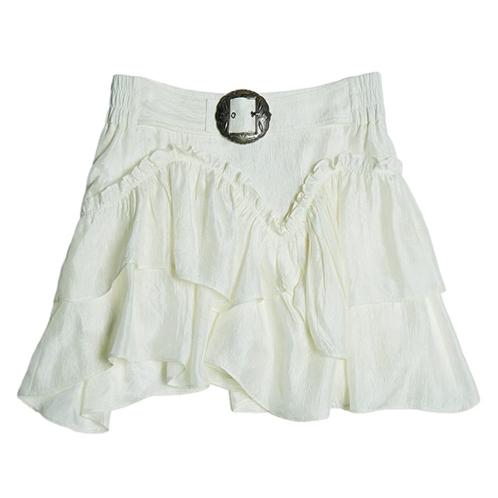 aesthetic white mini skirt boogzel clothing