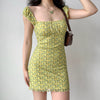 amalfi lemon ruched mini dress boogzel clothing