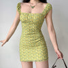 amalfi lemon ruched mini dress boogzel clothing