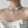 angel wings cross choker necklace boogzel clothing
