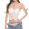 white sheer lace corset top boogzel clothing