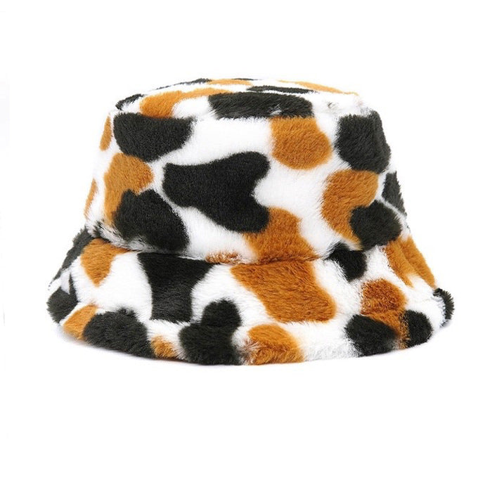 animal print fuzzy bucket hat boogzel clothing