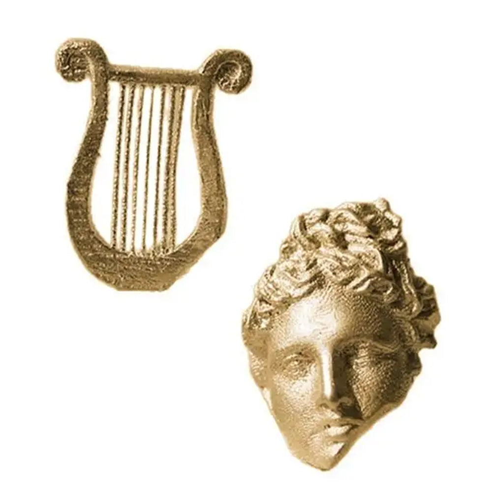apollo lyre asymmetrical earrings boogzel clothing