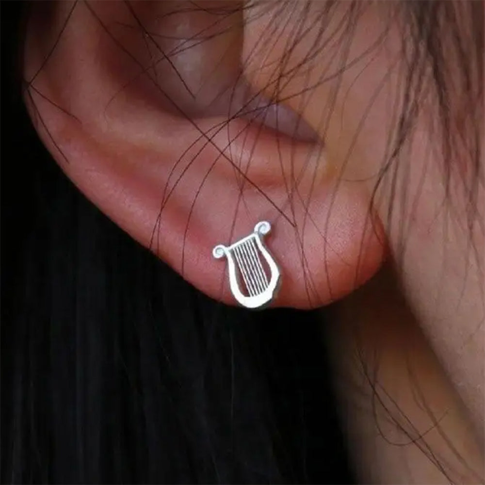 apollo lyre asymmetrical earrings boogzel clothing