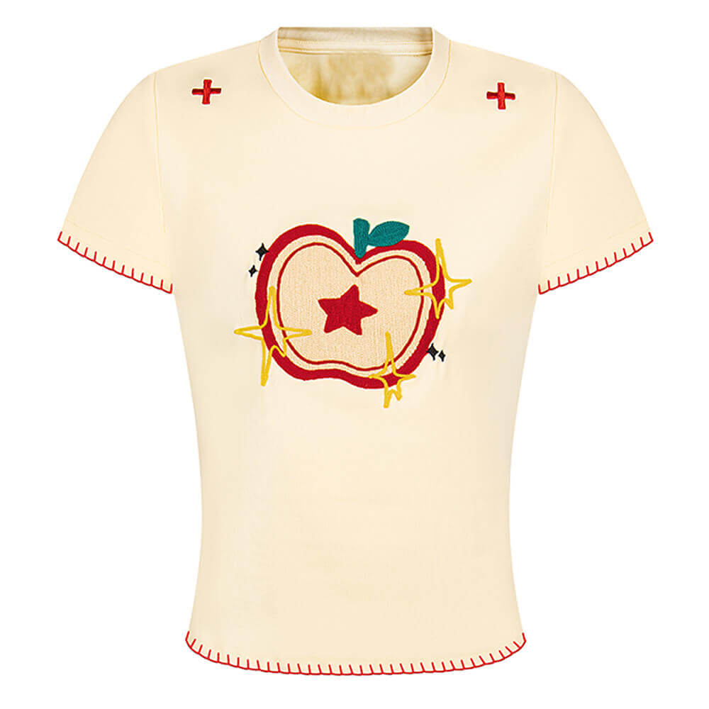 apple embroidered t-shirt boogzel clothing