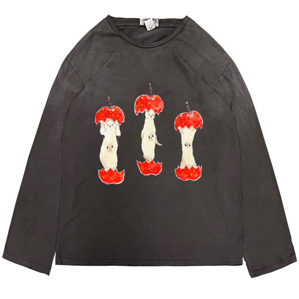 apple core graphic long sleeve tee boogzel clothing