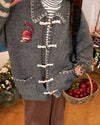 apple embroidery grey cardigan boogzel clothing