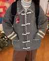 apple embroidery grey cardigan boogzel clothing