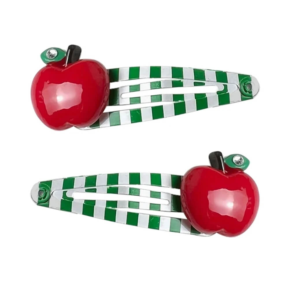 apple striped hair clips boogzel clothing