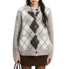 argyle button up cardigan boogzel clothing