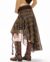 asymmetrical plaid midi skirt boogzel clothing