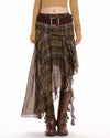 asymmetrical plaid midi skirt boogzel clothing