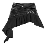 asymmetric leather mini skirt boogzel clothing