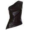 asymmetric one shoulder leather top boogzel clothing