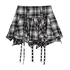 black and white asymmetric plaid skirt boogzel clothing