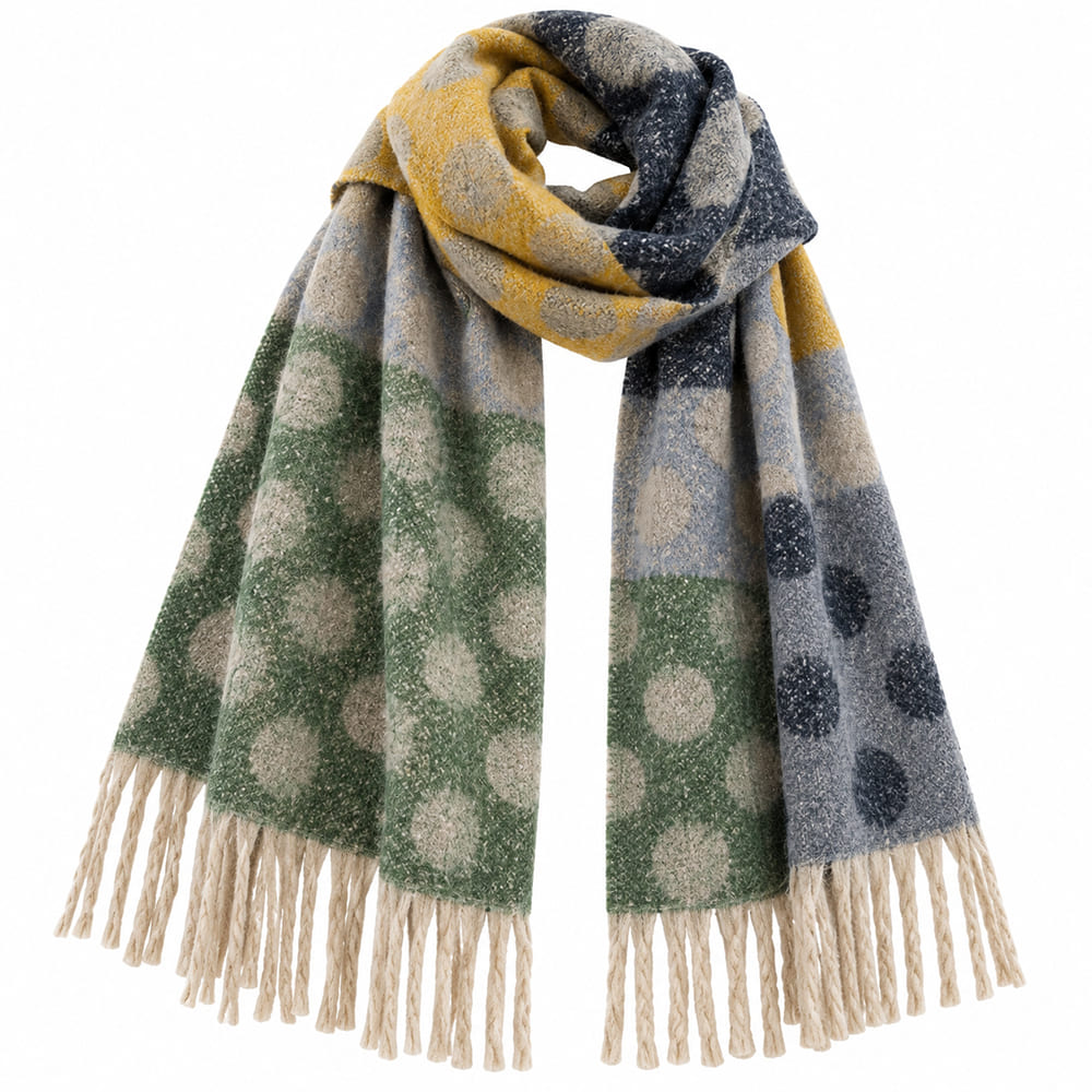 autumn polka dot fringe scarf boogzel clothing
