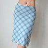 baby blue plaid midi skirt boogzel clothing