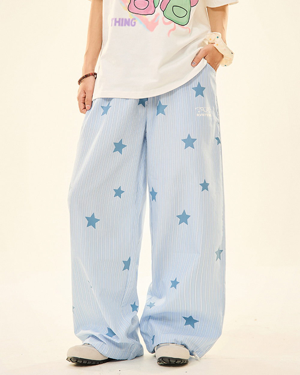 baby blue star pants boogzel clothing