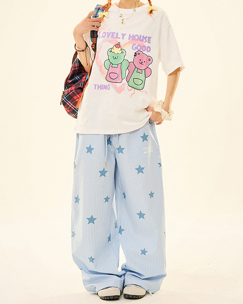 baby blue star pants boogzel clothing