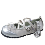  ballet-inspired flats with criss-cross straps and bow details - Boogzel Clothing