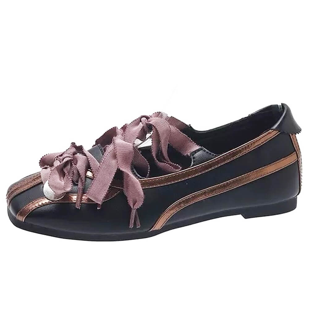 balletcore ribbon laced flats boogzel clothing