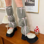 balletcore bow leg warmers boogzel clothing