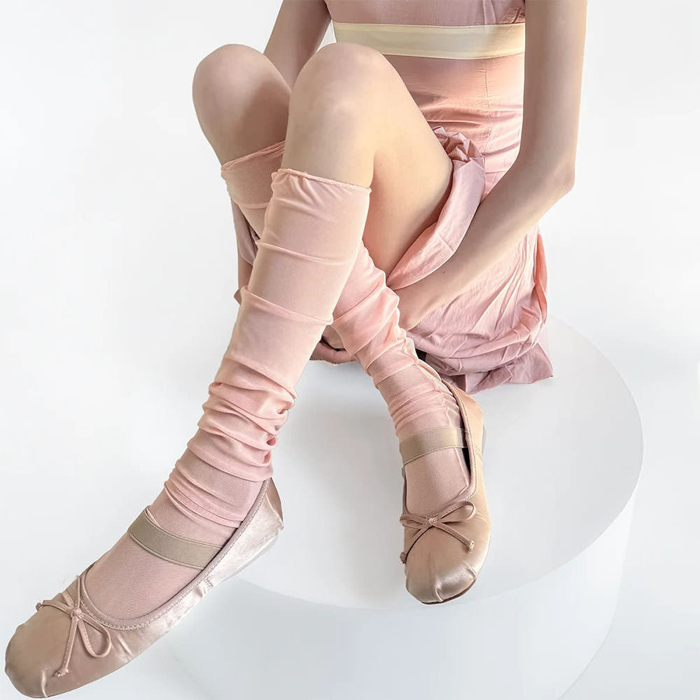 balletcore mesh knee socks boogzel clothing