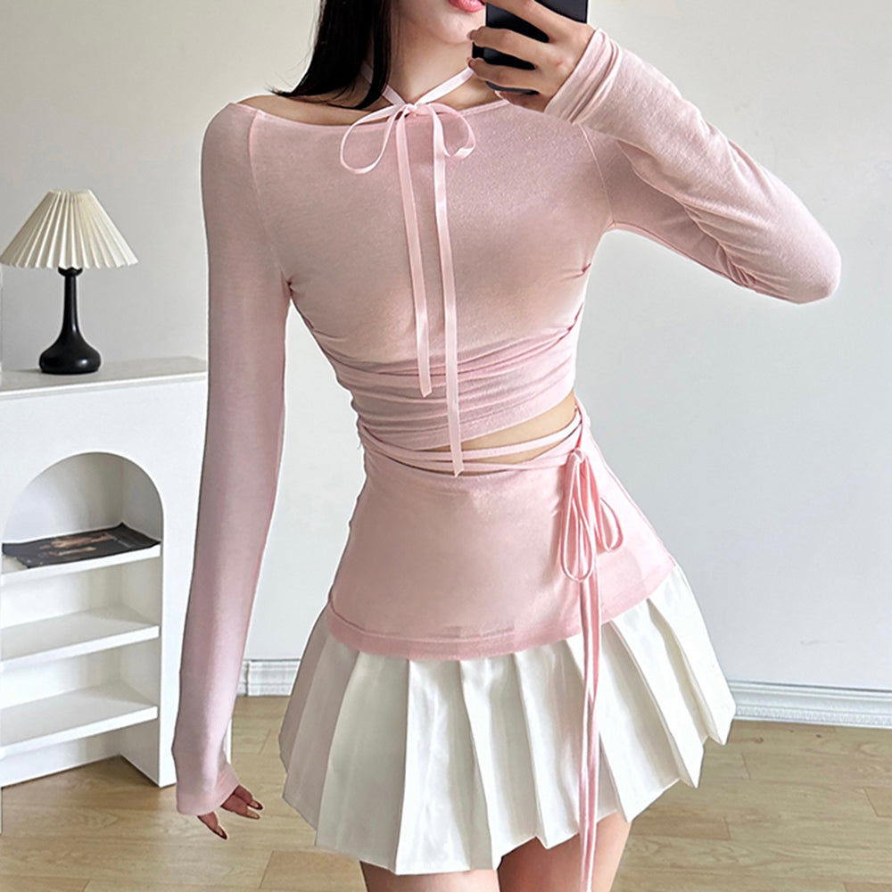 balletcore pink long sleeve top boogzel clothing