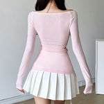 balletcore pink long sleeve top boogzel clothing