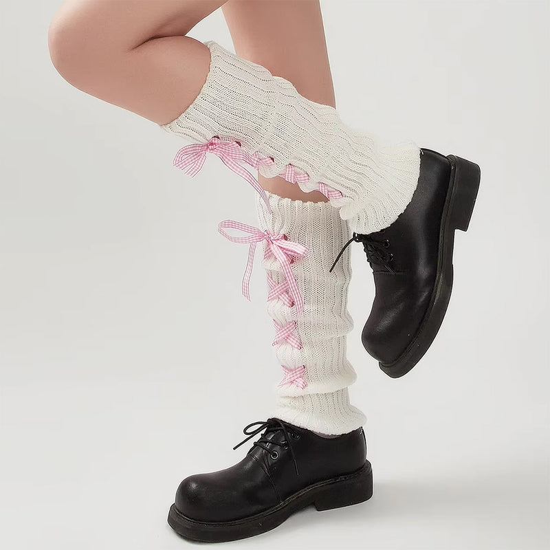 balletcore ribbon leg warmers boogzel clothing