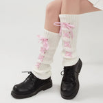 balletcore ribbon leg warmers boogzel clothing