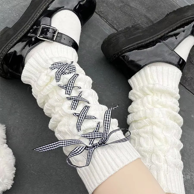 balletcore ribbon leg warmers boogzel clothing