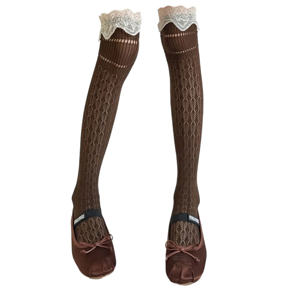 ballet core ruffle knee socks boogzel clothing