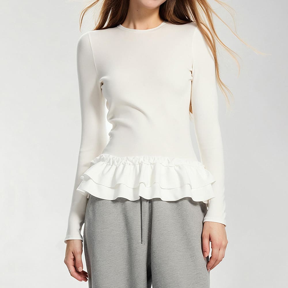 balletcore ruffle long sleeve top boogzel clothing