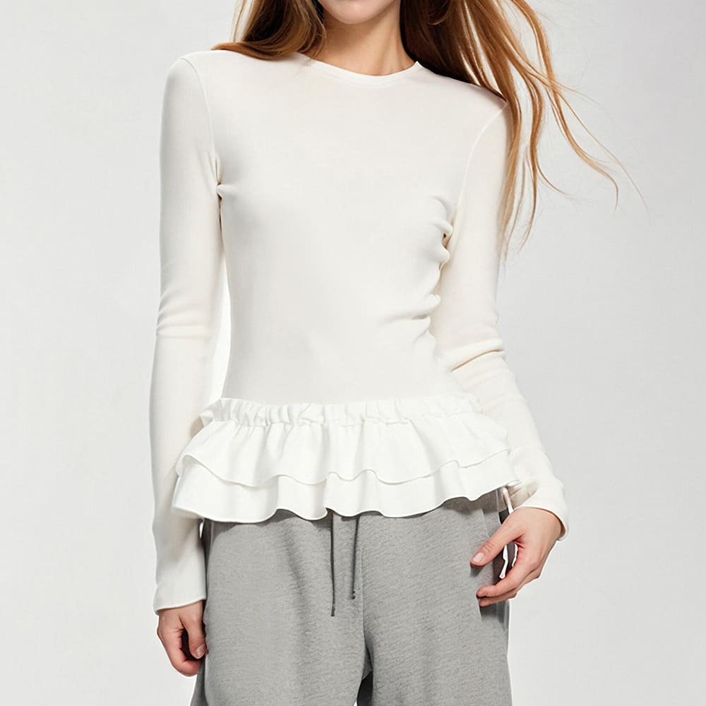 balletcore ruffle long sleeve top boogzel clothing