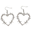 Barbed Wire Heart Earrings - boogzel clothing