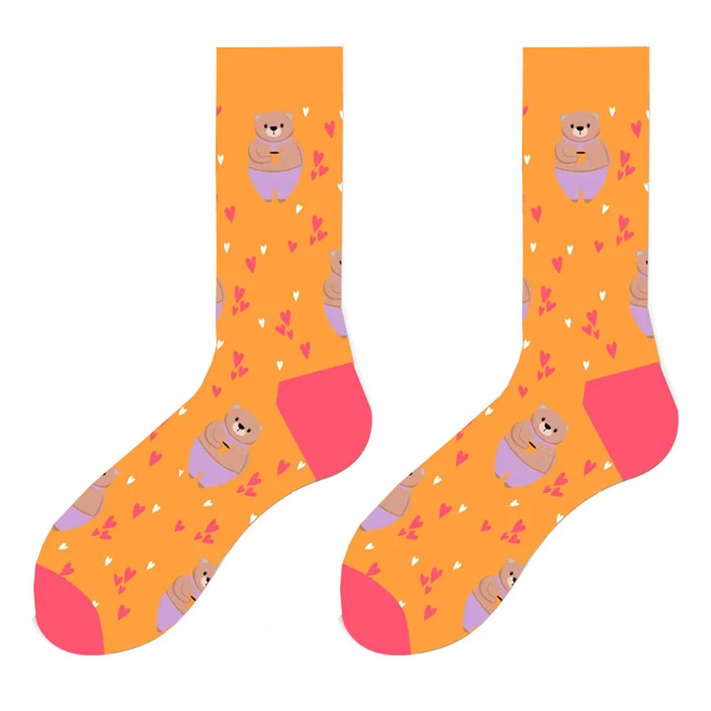 bears and hearts print socks boogzel clothing