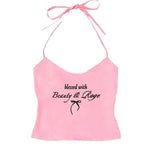 y2k pink halter top boogzel clothing