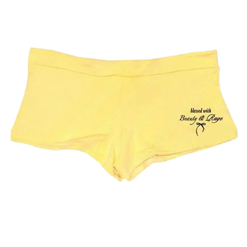 y2k yellow micro shorts boogzel clothing