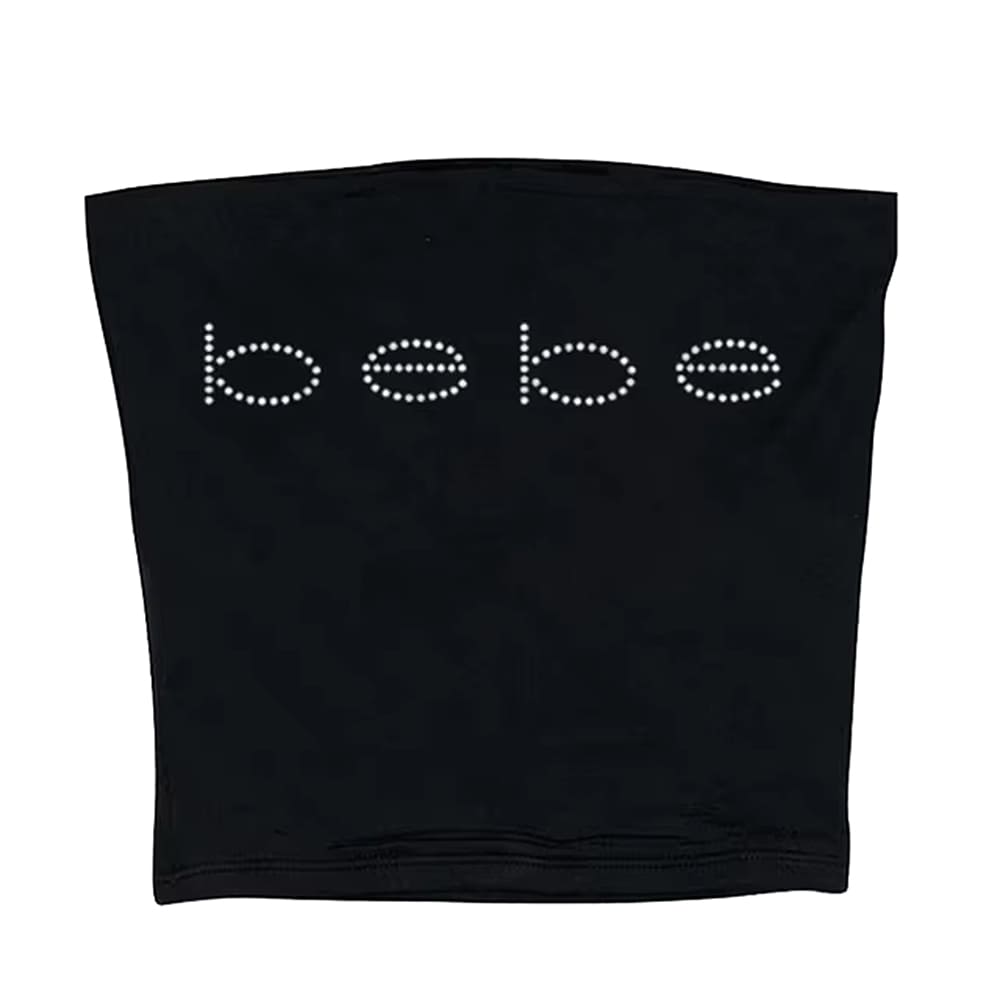 bebe rhinestone black tube top boogzel clothing