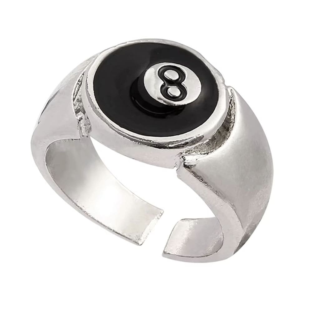 billiard 8 ball chunky ring boogzel clothing