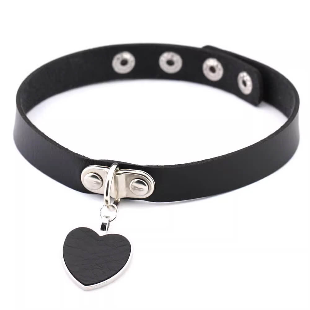 black leather choker necklace boogzel clothing