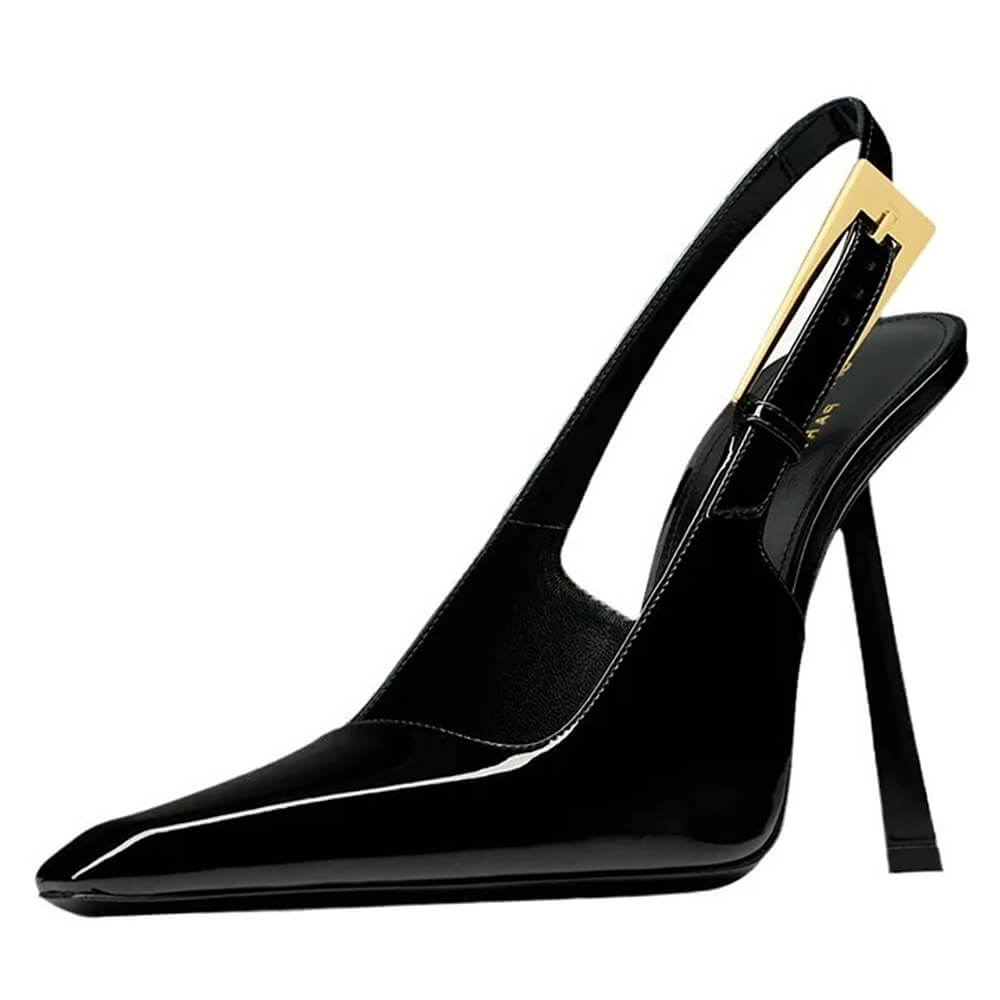 black pointed slingback heels boogzel clothing