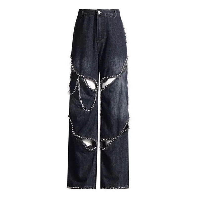 black ripped jeans with chains boogzel clothing