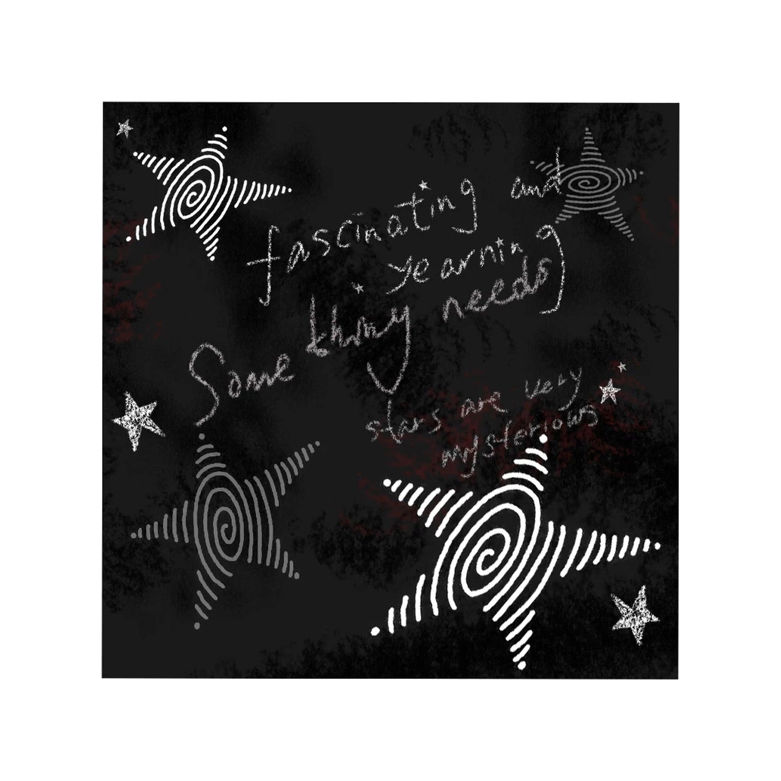 black_swirl_star_print_bandana_scarf_90cm_grunge_head_scarf