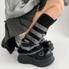 black and grey striped leg warmers boogzel clothing