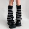 black and grey striped leg warmers boogzel clothing