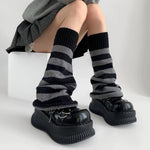 black and grey striped leg warmers boogzel clothing