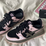 black and pink stars sneakers boogzel clothing